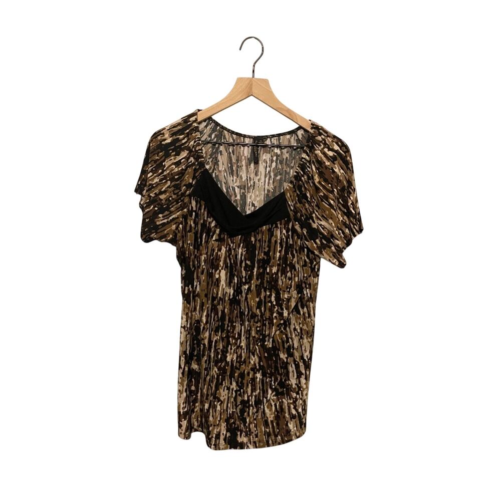 Susan Lawrence Brown multicolor women’s 1X short sleeve top